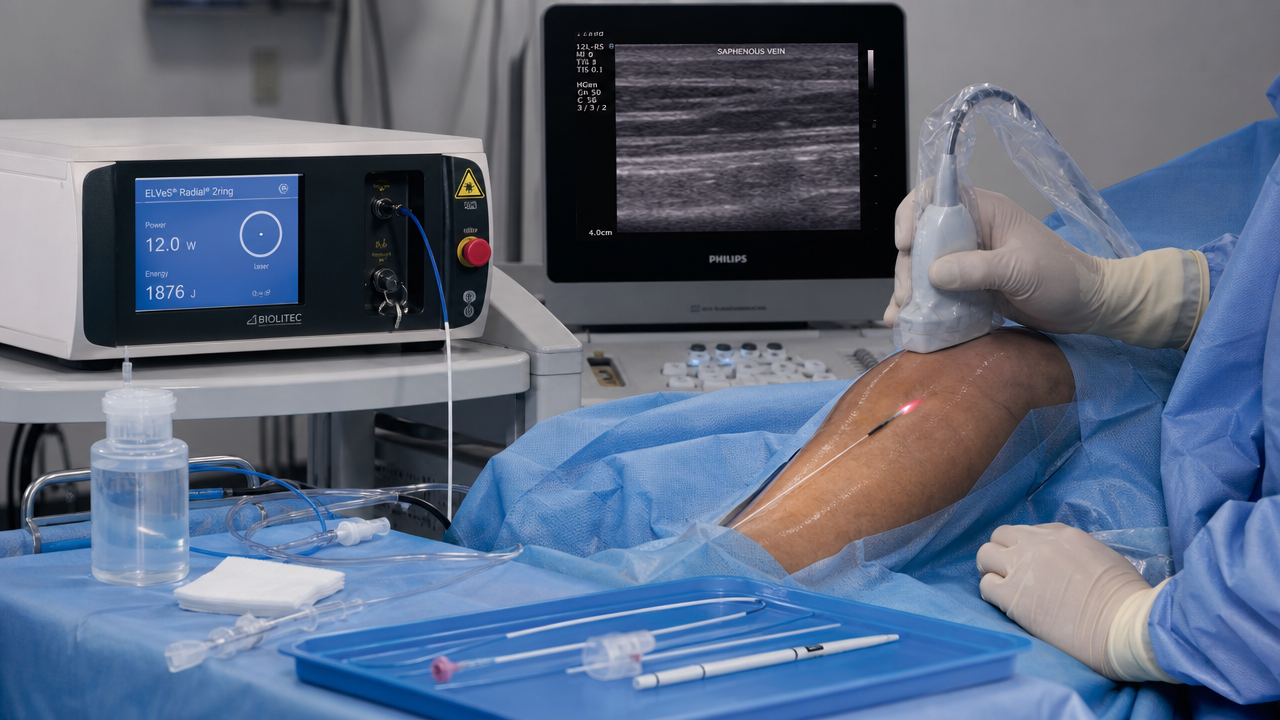 Procedimento de ablação a laser endovenoso